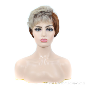 MYZYR wholesale women gradient color short hair wig cheap hair high quality synthetic hair
